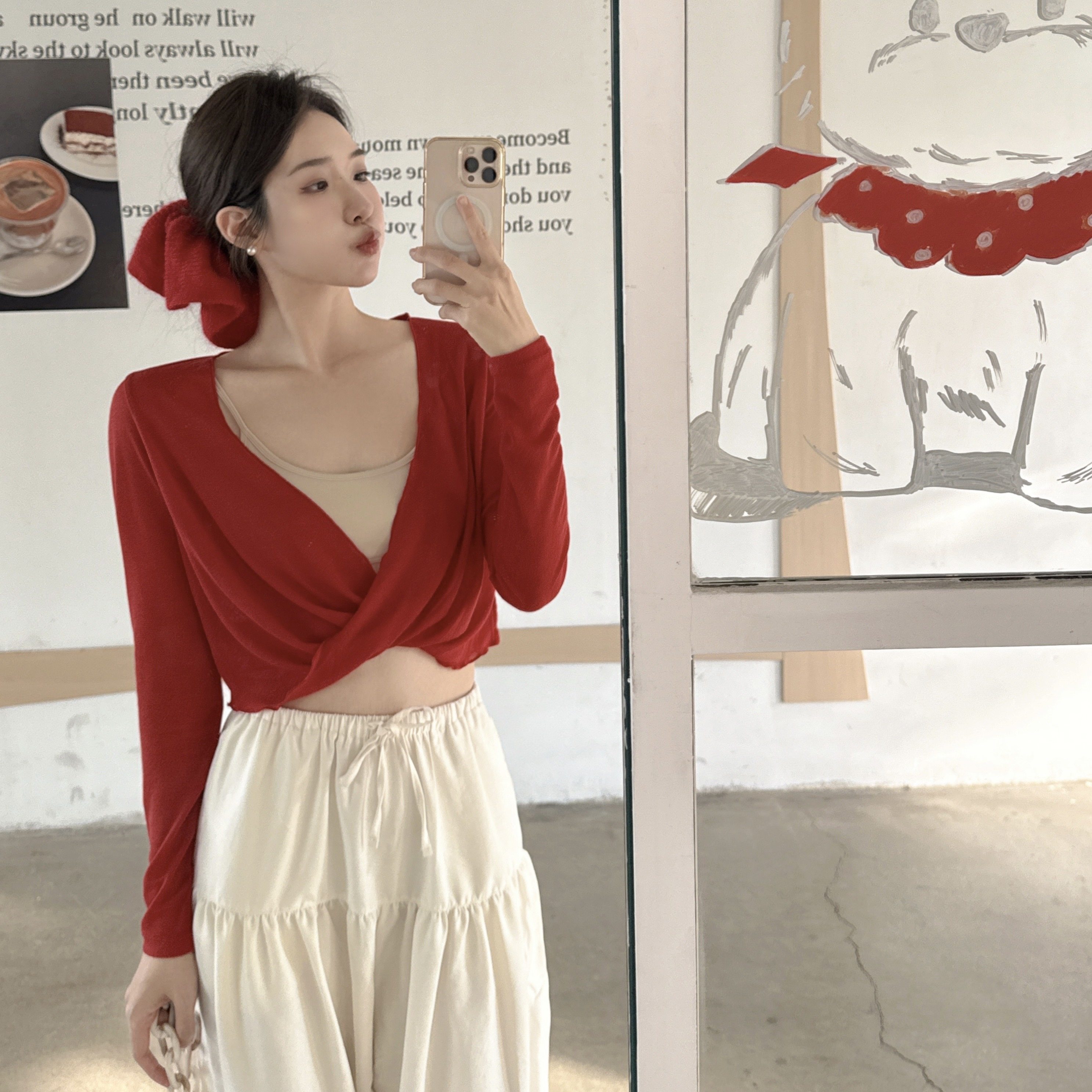 YSH/如风罩衫 扭结宽松轻薄瑜伽服慵懒叠穿显瘦遮肉跑步健身上衣,淘宝优惠券,粉丝福利购,淘宝优惠卷