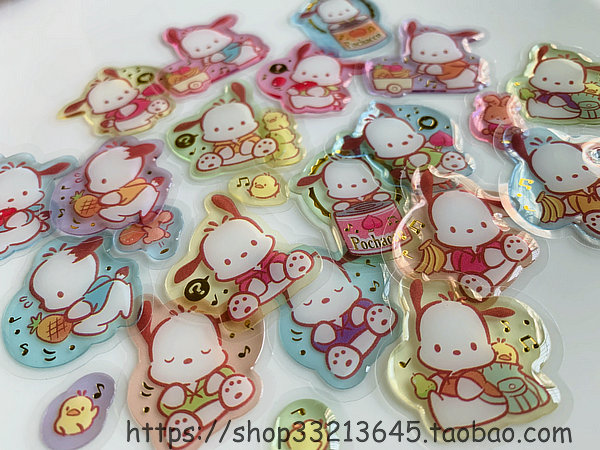 日本原单 Sanrio易拉罐式异形贴双子星/KITTY/KUROMI/POCHACCO - 图0