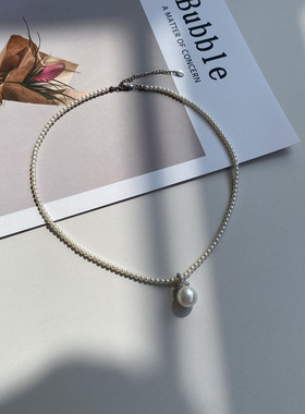 防过敏不掉色 高级轻奢小众设计师款 日常百搭珍珠项链吊坠锁骨链