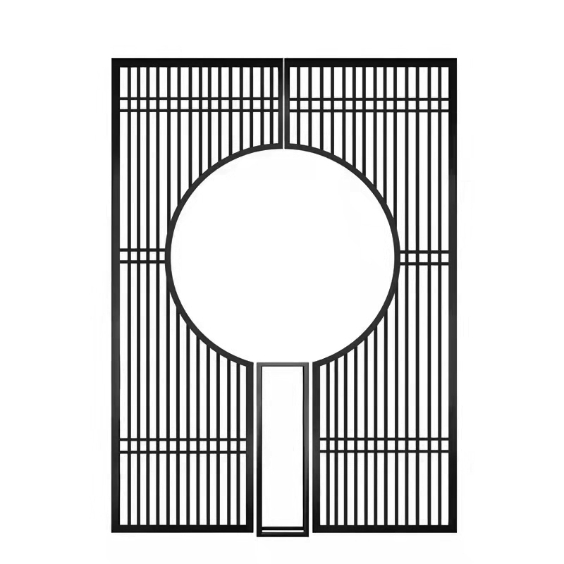 新中式简约金属背景屏风电视格栅客餐厅铁艺办公室装饰隔断墙隔栅 - 图3