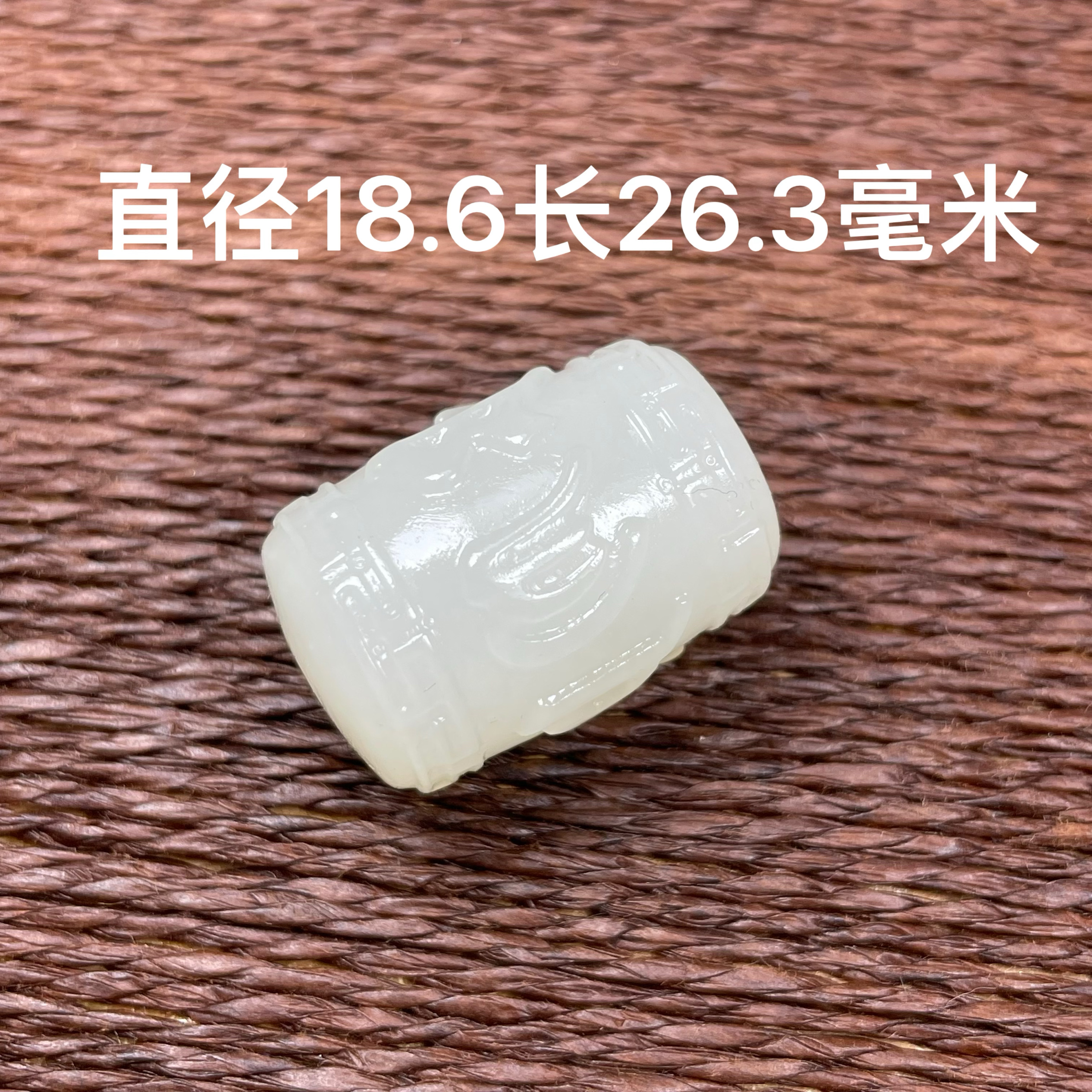 天然新疆和田玉雕刻六字真言桶珠散顶珠星月金刚菩提手串DIY配饰 - 图2