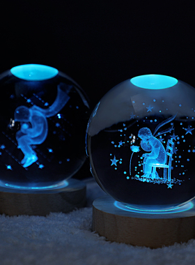 创意发光水晶球小夜灯