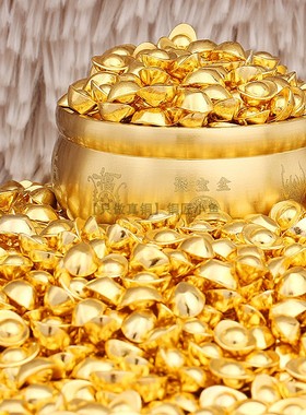 2025实心黄铜米缸迷你聚宝盆摆件