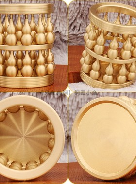 全黄铜葫芦笔筒高档礼物送恩师