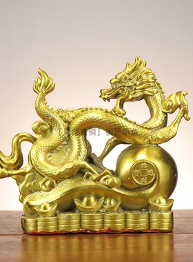 全黄铜龙马精神摆件开业送礼