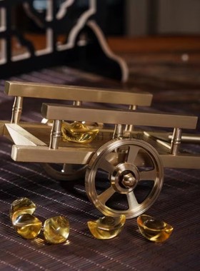 纯铜拉车黄铜手推全铜老式平板车