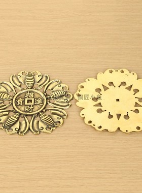 纯黄铜五福临门摆件福字新年挂件