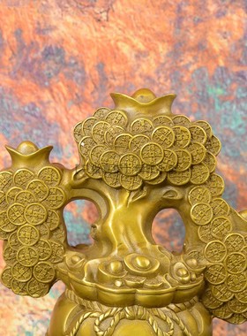 大号纯铜摇钱树摆件店铺开业礼物