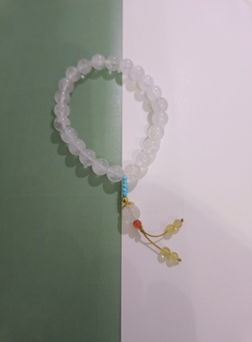 「春衫袖」天然白幽灵手串清新素雅石女手链清仓价