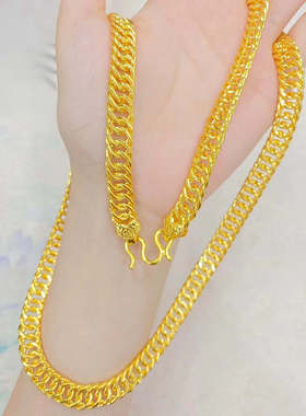 金鑫缘金包银马鞭项链男士简约