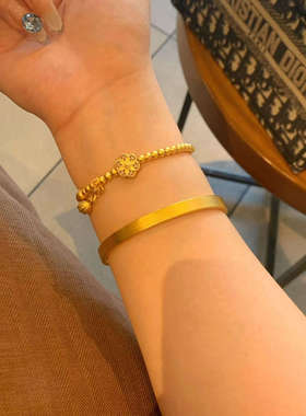 古法四方如意金包银手镯女