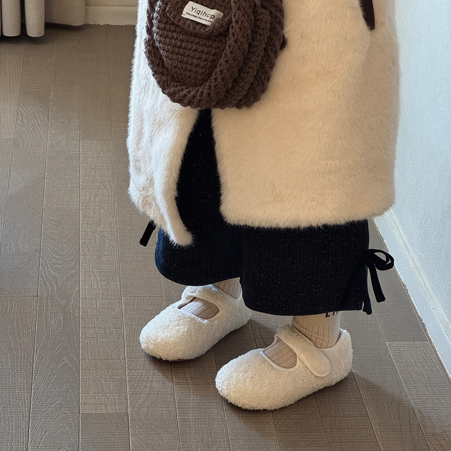 韩版儿童毛毛鞋秋冬新款女童棉鞋保暖女孩豆豆鞋二棉加绒宝宝童鞋,淘宝优惠券,粉丝福利购,淘宝优惠卷