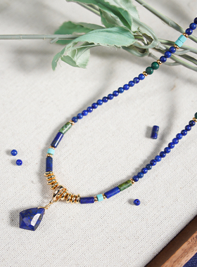 珞有时「星辰轨迹」新中式国风项链女小众天然石串珠锁骨链