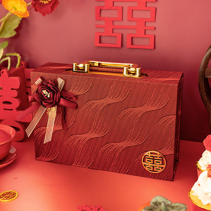 彩礼钱盒子订婚礼金盒提亲彩礼盒彩礼箱结婚聘礼盒装现金10万箱子 - 图2