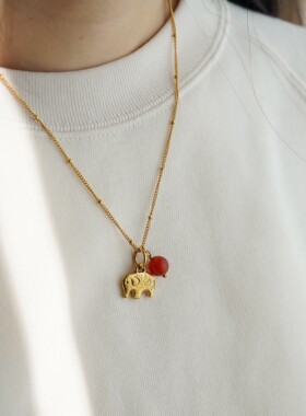 设计师款红玛瑙虎眼石珍珠项链