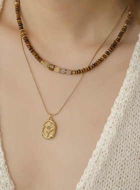 轻奢款南非图画石天然虎眼石串珠