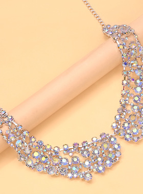 奢华水钻项链假领子装饰锁骨链