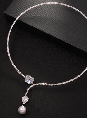 高级感超闪水晶颈链女锁骨链项圈