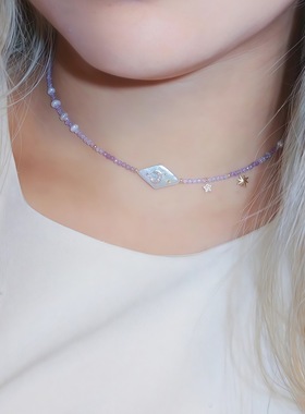 天然巴洛克淡水珍珠月亮星星项链