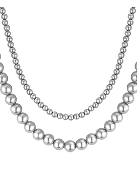 麦芭贝尔珍珠女叠戴锁骨链毛衣链