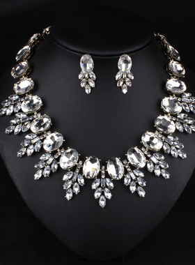 欧美夸张首饰时尚新娘项链耳环