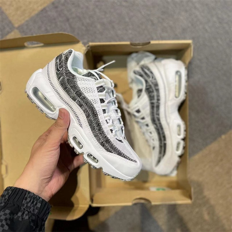 Nike Air Max 95 Crater 大理石白灰女子休闲跑鞋 CV8830-100 - 图0