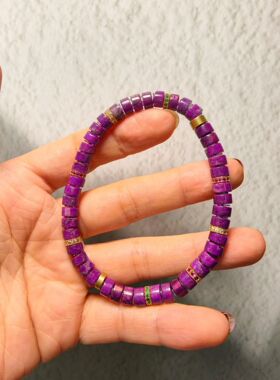 南非国石天然舒俱来直切片手串算盘复古宫廷风精品纯正皇家帝王紫