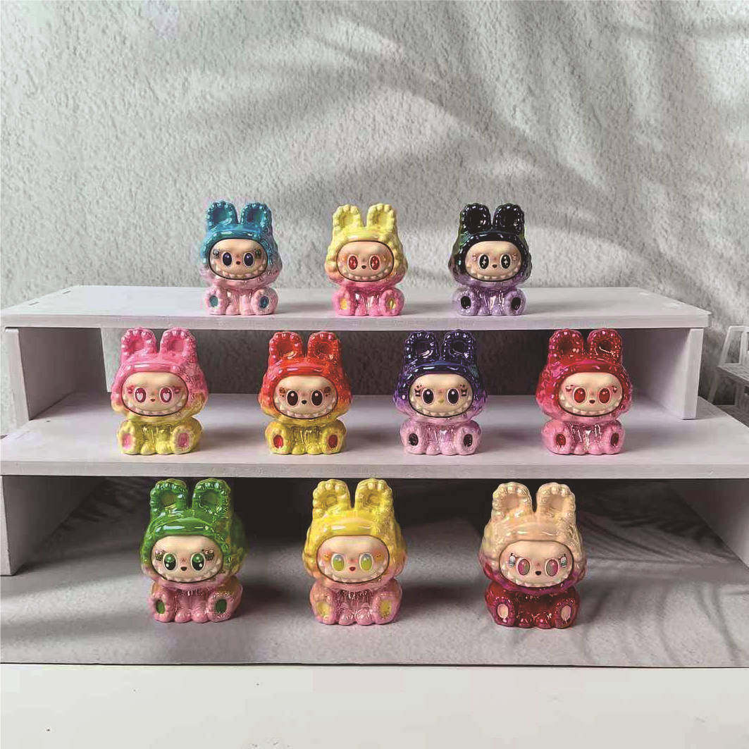 潮玩新脸树脂电镀拉布布多巴胺创意精品公仔桌面装饰摆件卡通,淘宝优惠券,粉丝福利购,淘宝优惠卷