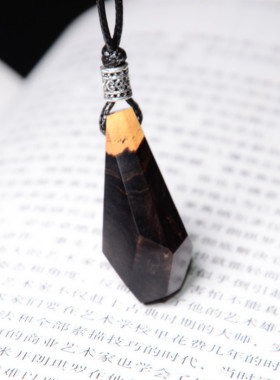 许愿石紫光檀情侣吊坠原创定制