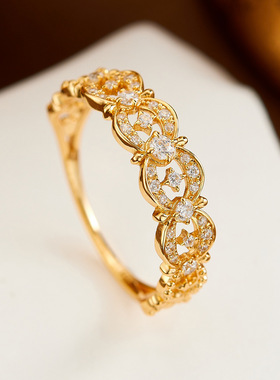S925银镂空蕾丝轻奢女士戒指