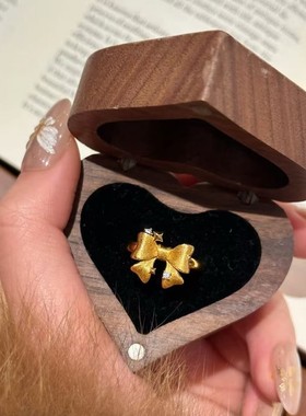 意大利拉丝工艺S925银在逃公主蝴蝶结戒指甜美风高级感日常