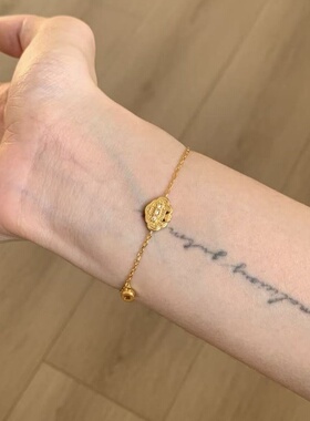 S925纯银渐变粉钻祥云锁手链