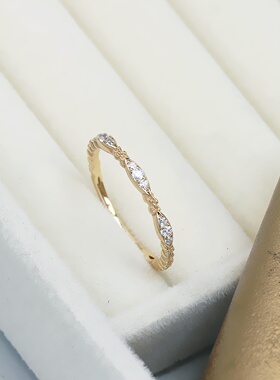 排钻锆石925银叠戴戒指