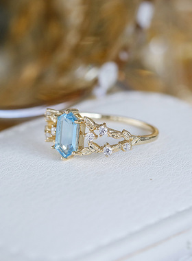 轻奢通勤百搭S925银托帕石戒指