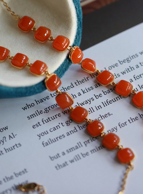 樱桃红川料南红S925银10颗手链