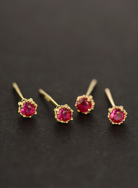 日系轻奢红宝石水滴项链套装