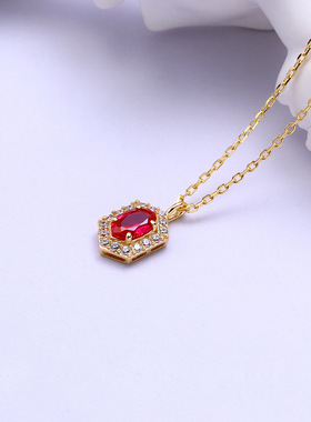 轻珠宝925纯银镀14K金锁骨链女