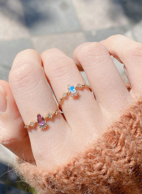 日系轻奢圣诞款小清新戒指