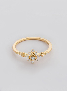 日系限定925银烛光火焰锆石戒