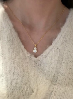 s925纯银高碳钻葫芦福禄项链