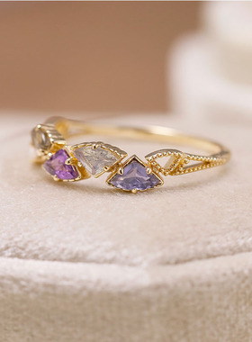 敦丽珠宝天然拉长石戒指