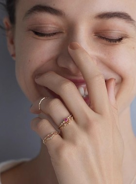 火焰红宝石镶钻水滴项链套装