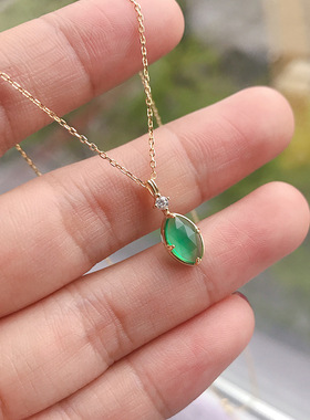 日式轻奢s925银镀14K金绿玛瑙