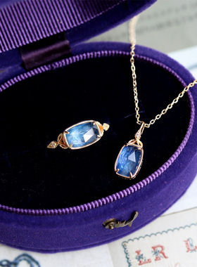 日系轻奢天然蓝晶石925银项链