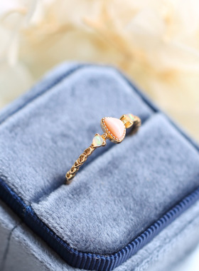 925纯银戒指女天然欧泊戒指