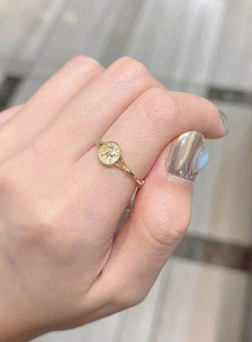 日系复古S925镀金10K锆钻戒指