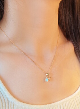 圣诞限定月光石莫桑钻锁骨链