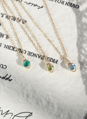 凰谨珠宝天然水晶925银锁骨链