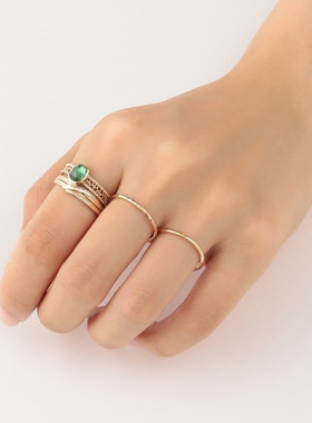 日系纯银镀金宝石戒指轻奢女