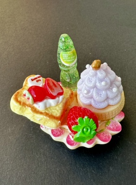 买5送1【手作食玩小世界】潮玩diy树脂粘土手作仿真食玩摆件成品
